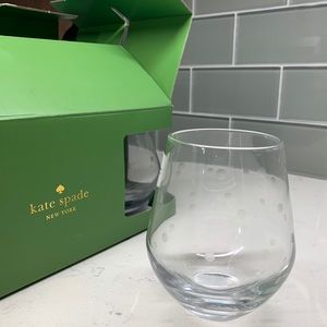 Kate Spade Larabee Dot Stemless Wine Glasses